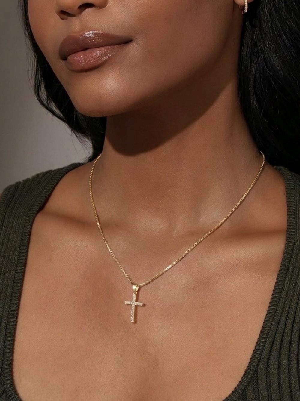 #16 Gold Plated Cross Pendant Necklace
